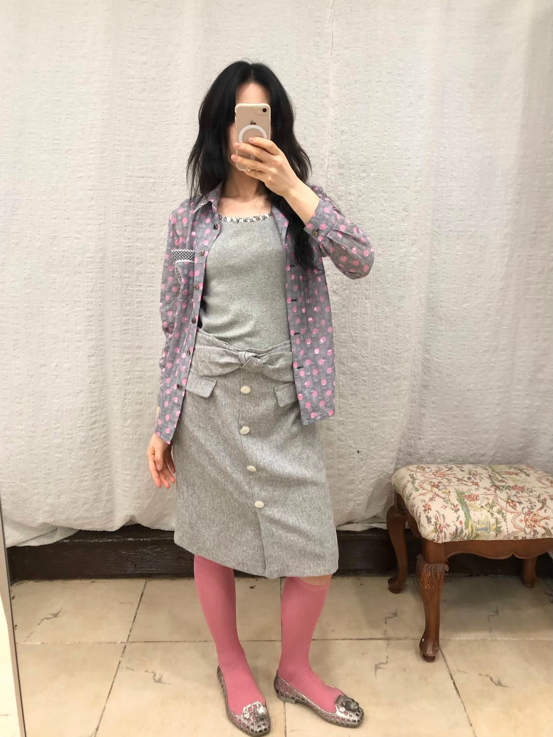 pink polka summer shirts 상품이미지2