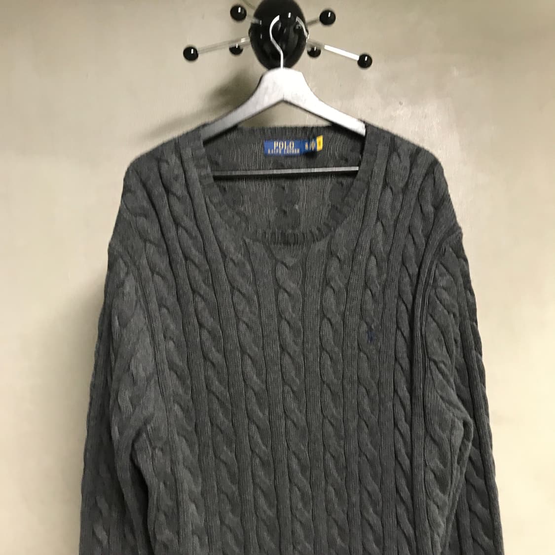폴로 랄프로렌 QR 케이블 니트 차콜 XL 상품이미지2