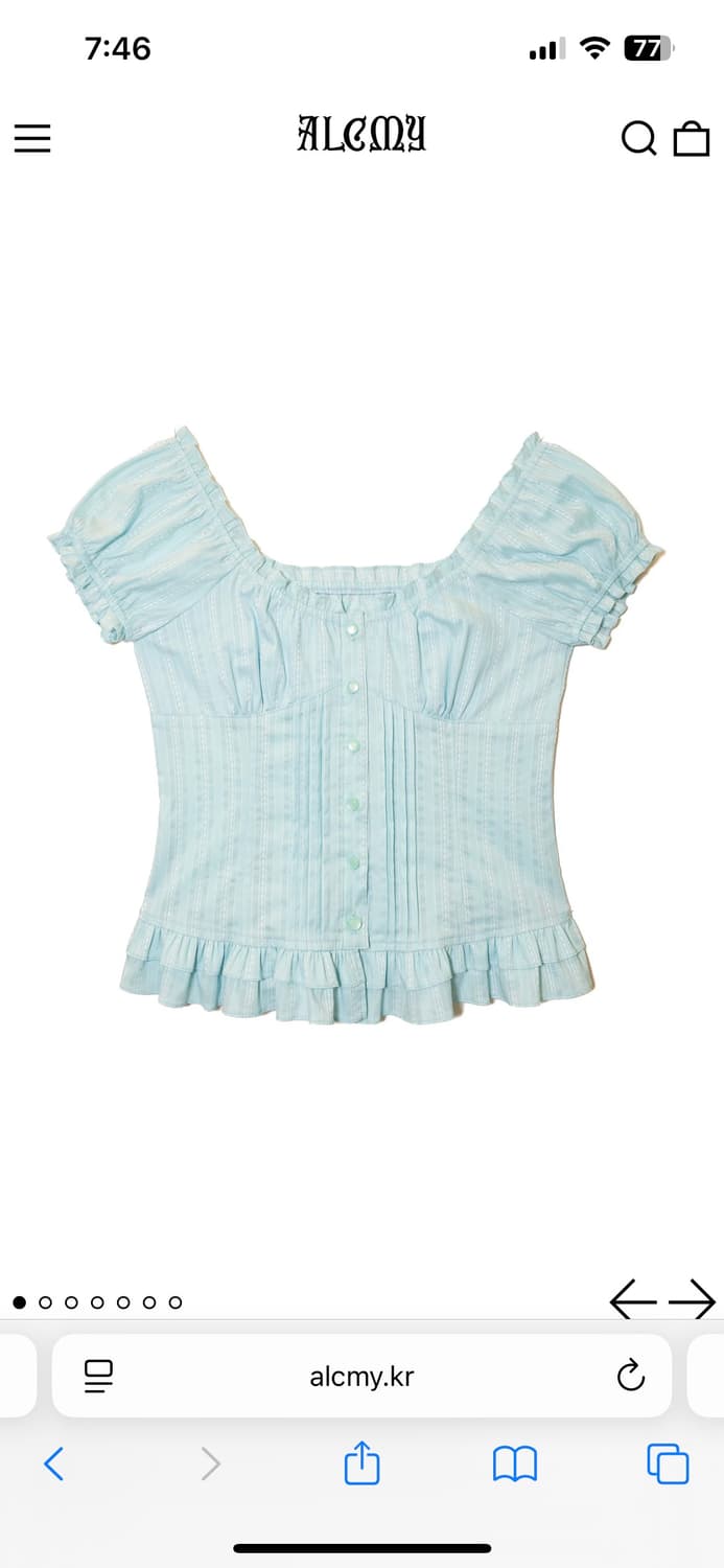 알크미Alcmy BABY DOLL CORSET BLOUSE_MINT ct 상품이미지2