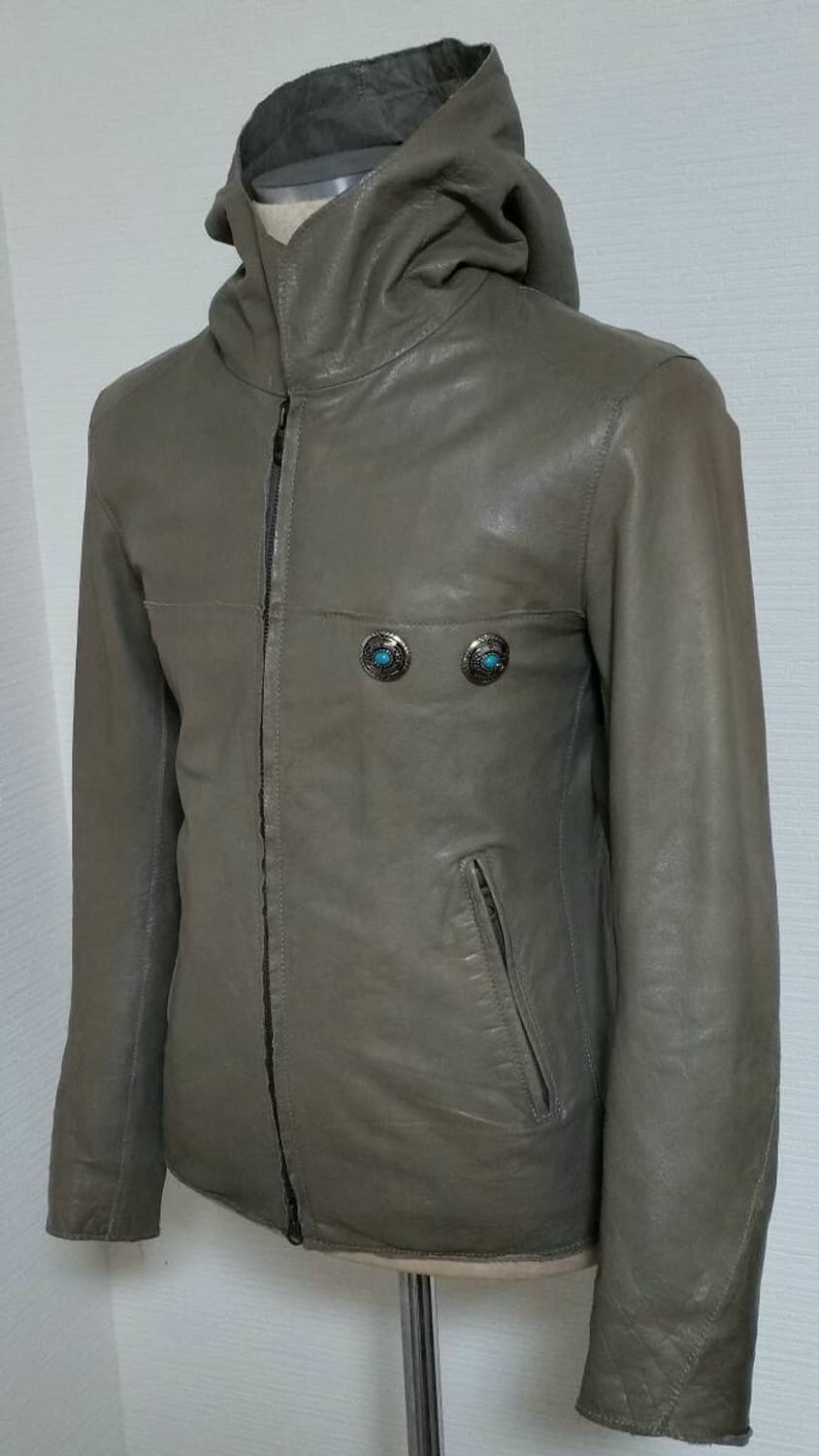 Lui's x DOMENICO+SAVIO 후드 레더 자켓 상품이미지1