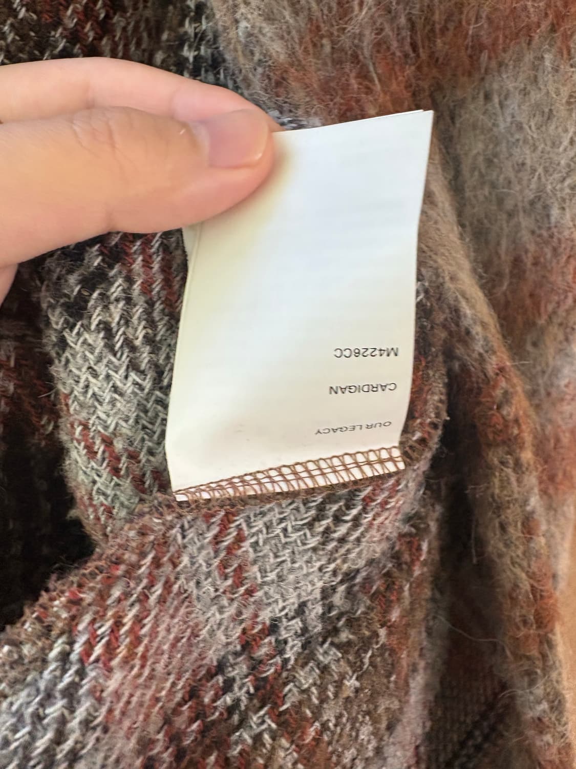 아워레가시 Our Legacy 모헤어 가디건 어멘트체크 50 상품이미지4