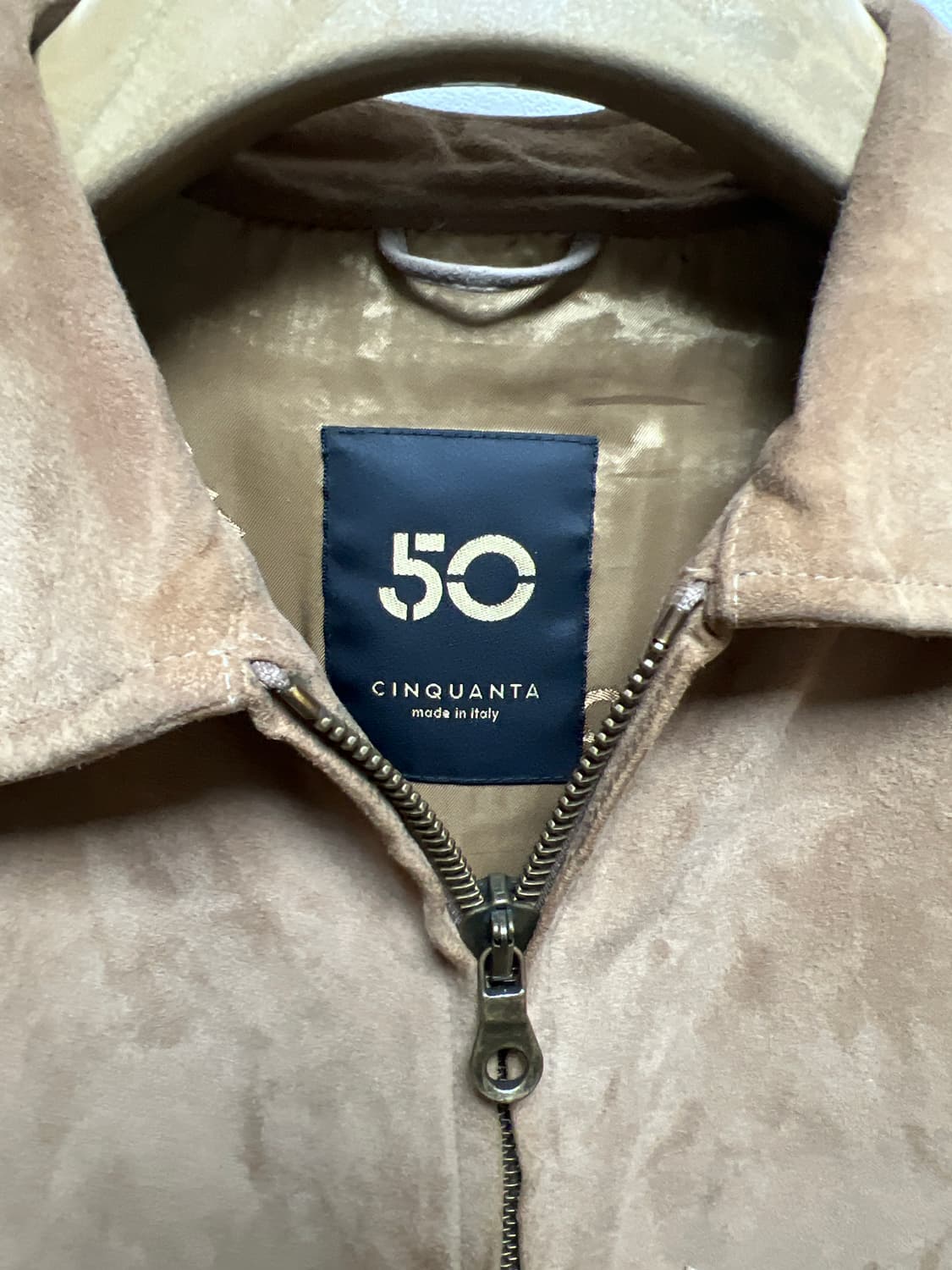 친콴타 50 (Cinquanta) 베이지 스웨이드 가죽자켓 50사이즈 상품이미지3