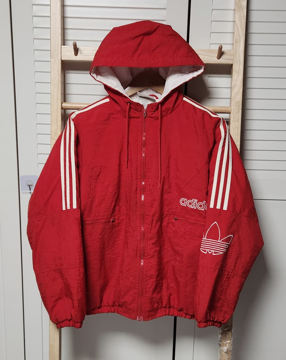 아디다스 삼선 90s 딥레드 바람막이 점퍼 자켓 상품이미지1