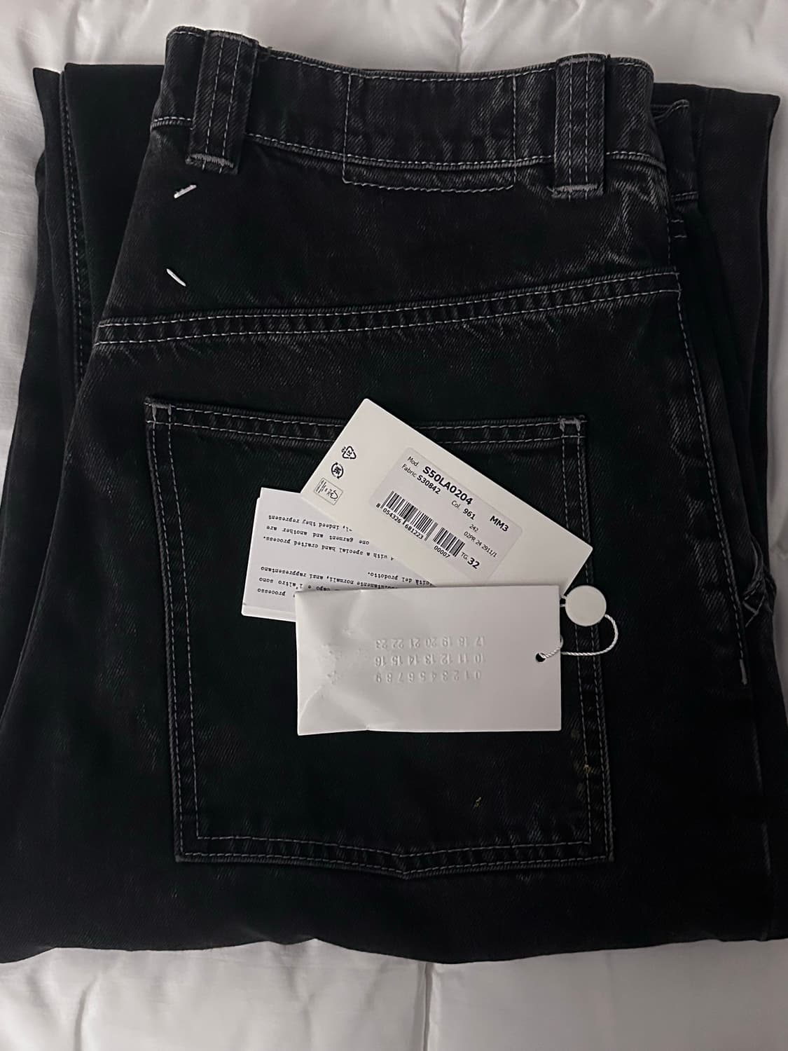 [마르지엘라] 페인팅 데님팬츠 블랙 32 상품이미지1