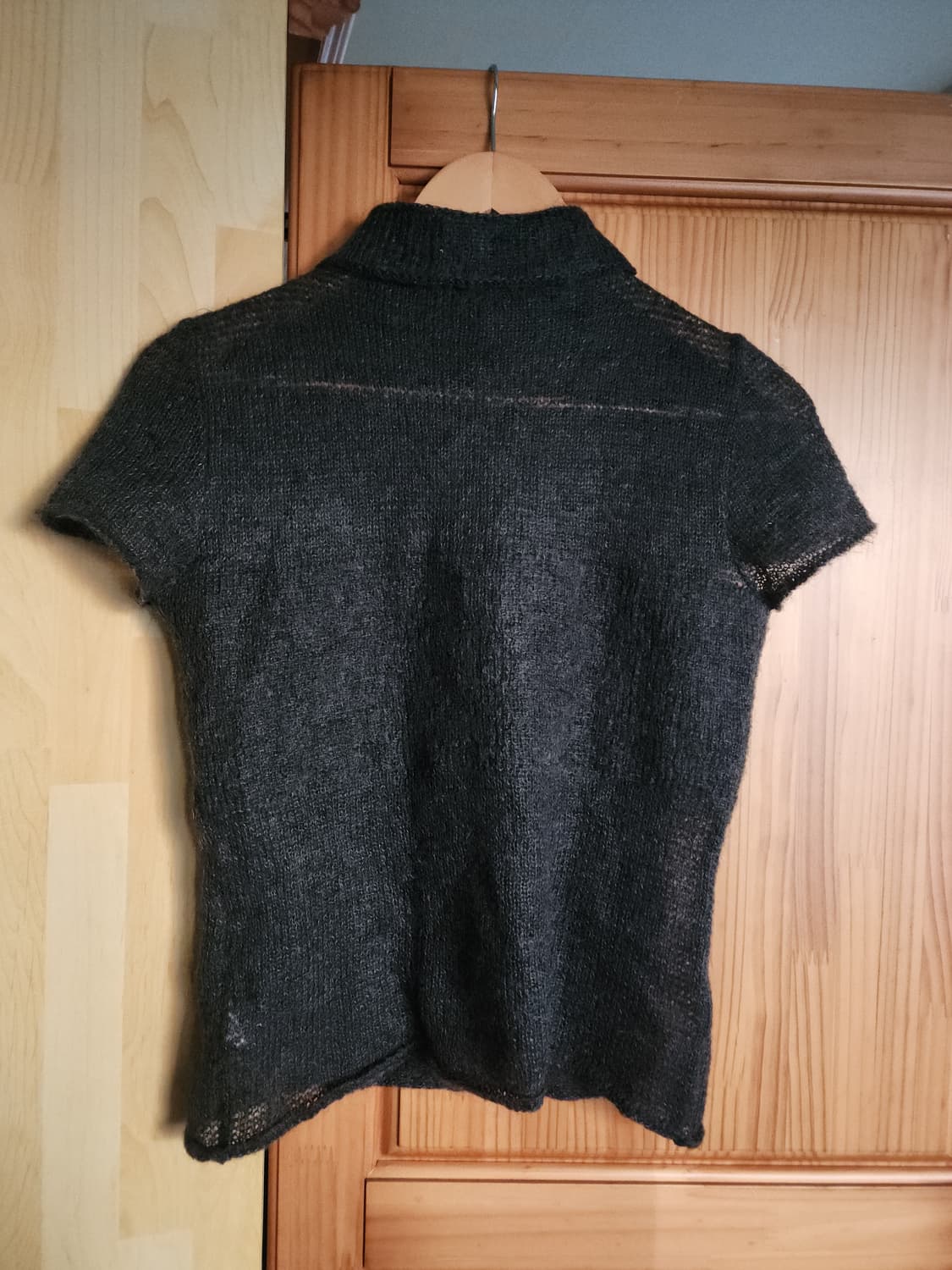 emporio armani 그린 그레이 울 반팔 폴라 니트 상품이미지2