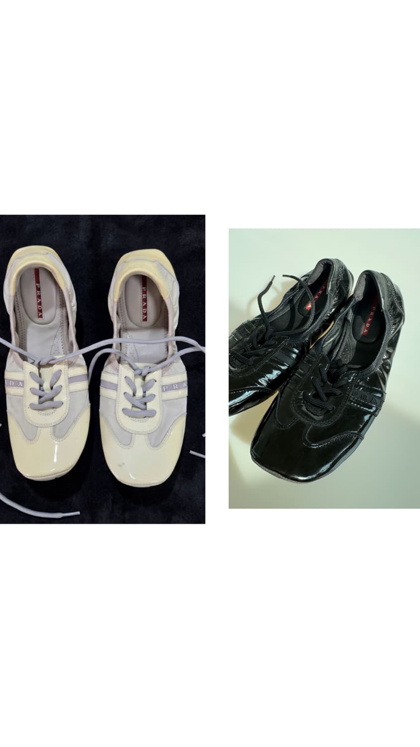 프라다 애나멜 플랫슈즈 240 화이트 상품이미지1