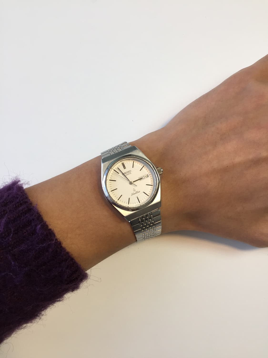 80s seiko silver wave quartz day-date 상품이미지2