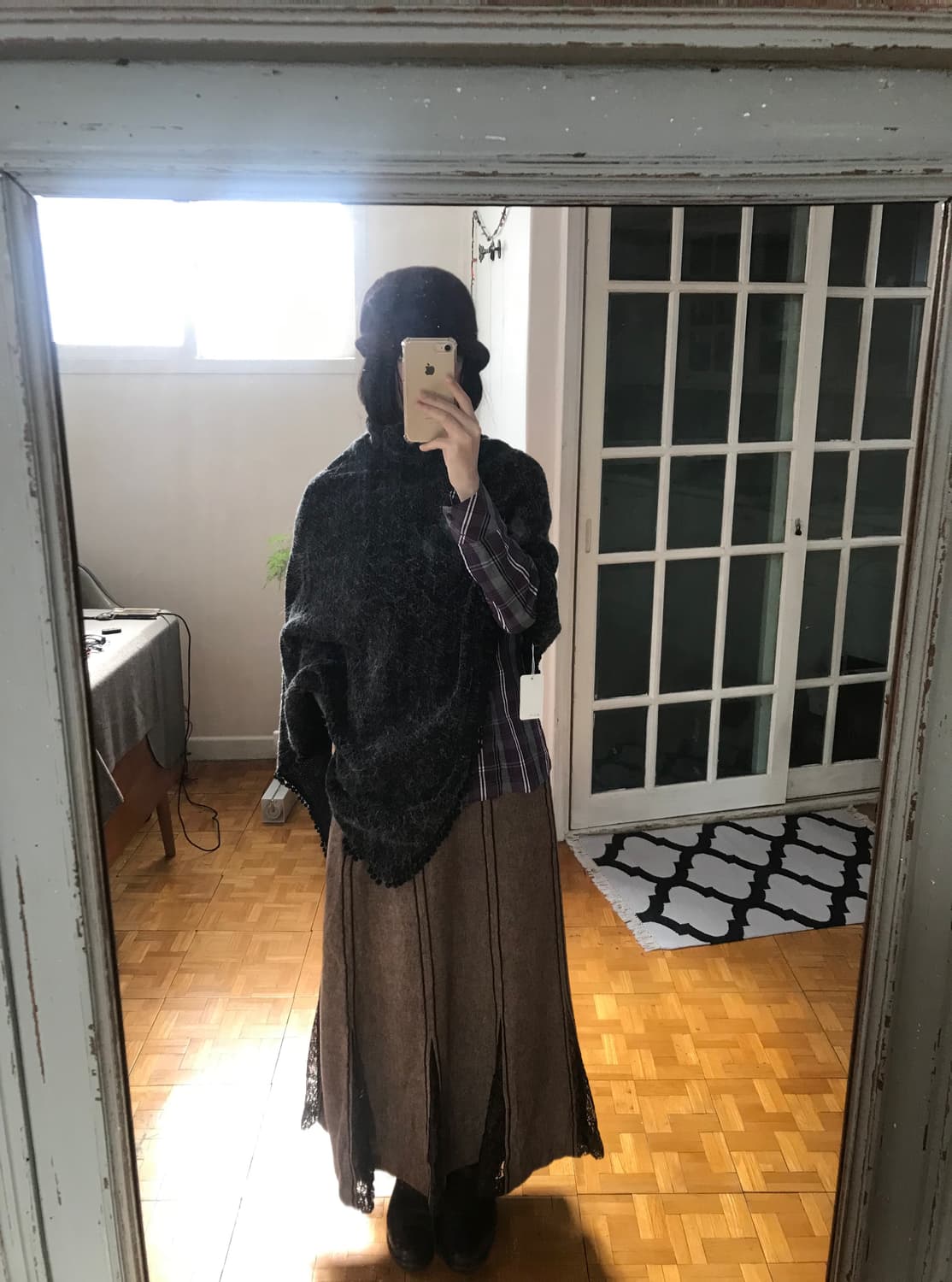 vintage turtle neck charcoal cape 상품이미지2