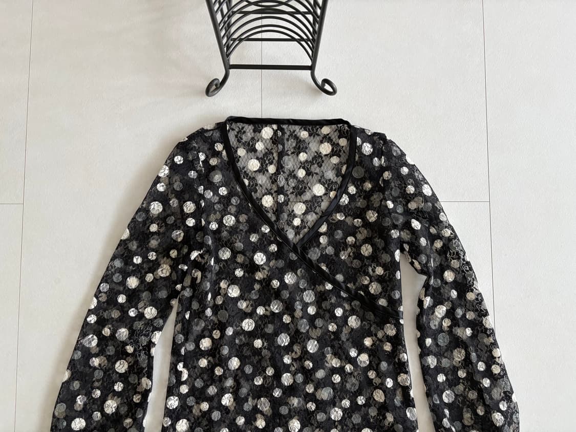 dot lace sheer top 상품이미지2