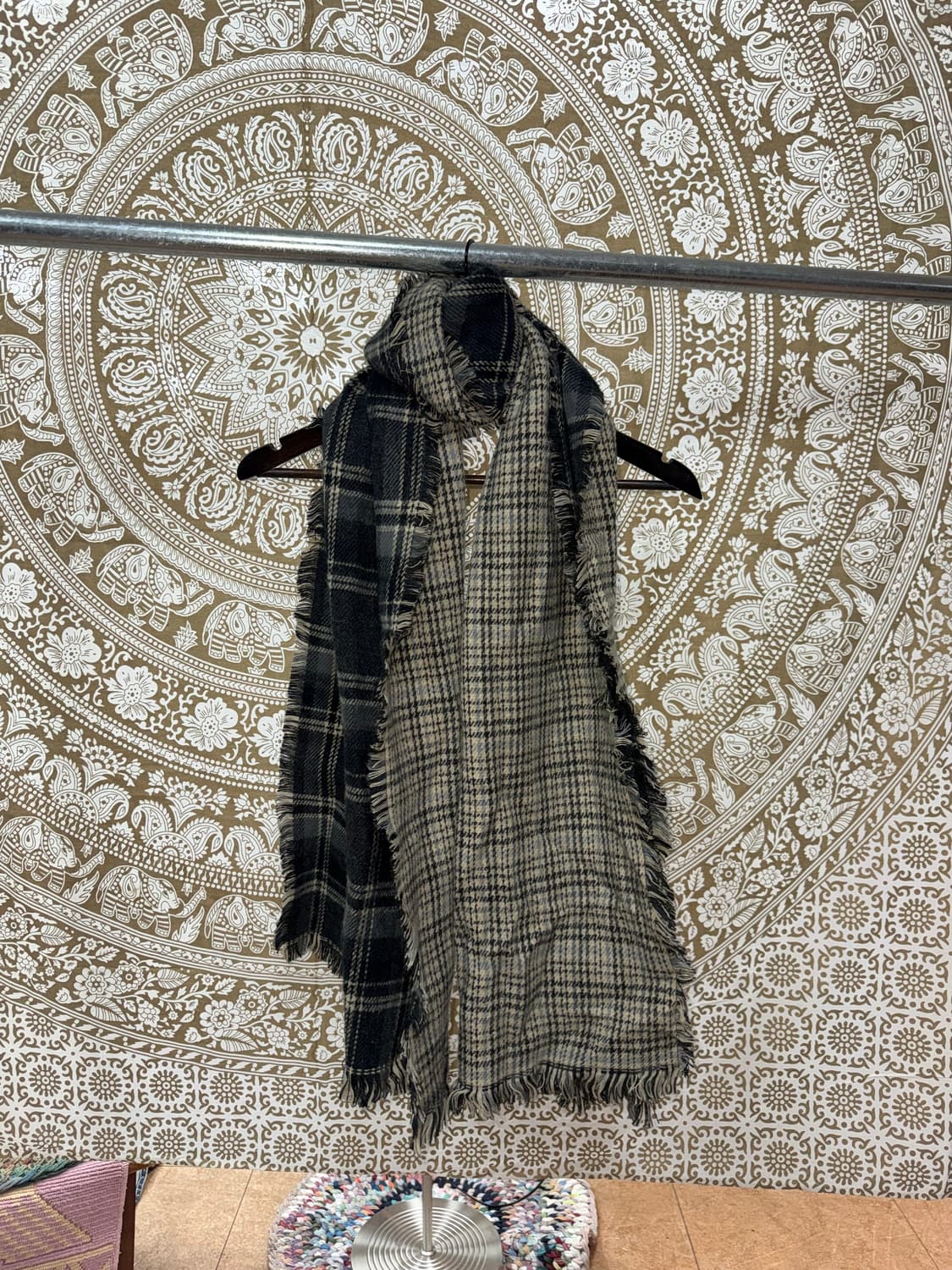 빈티지 체크 배색 머플러 목도리  상품이미지3