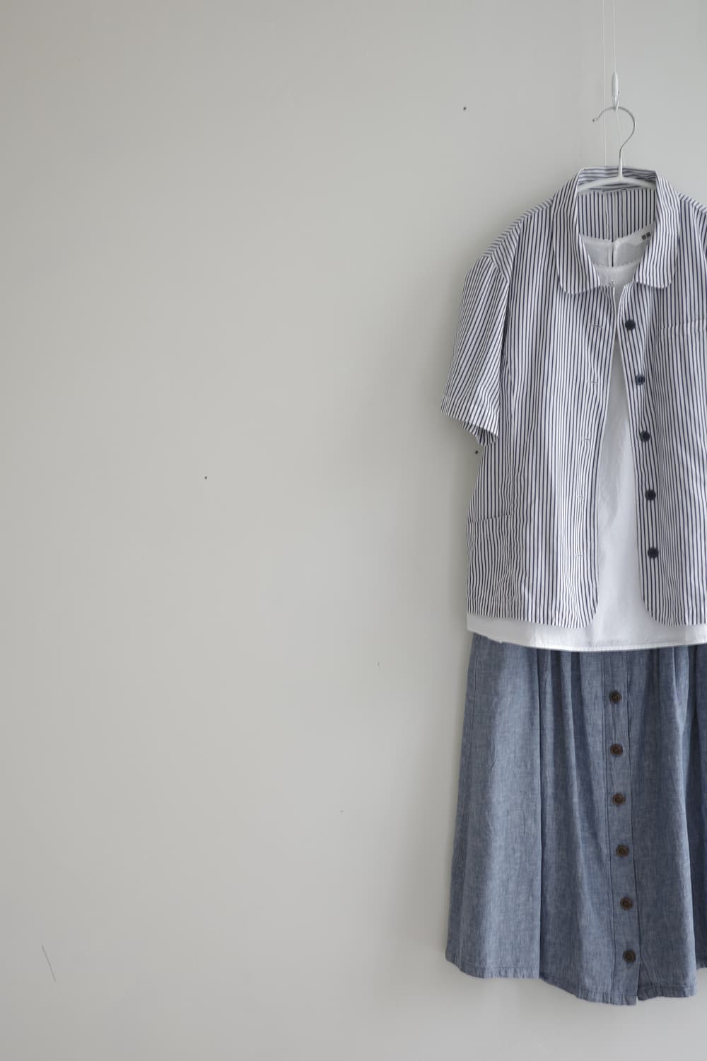 블루 린넨 버튼 스커트 상품이미지8