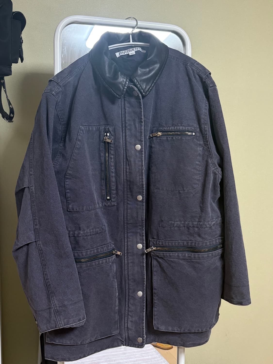 파르티멘토 우먼 워시드 데미지 코어 코트 차콜 상품이미지10