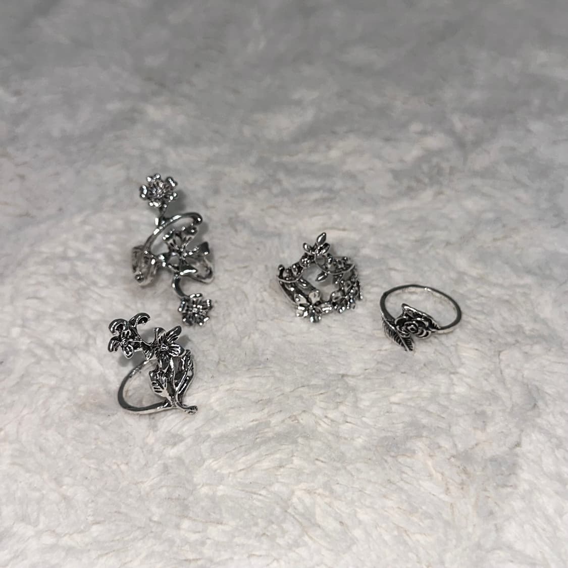 Flower layered rings 🥀 (1+1) 상품이미지1