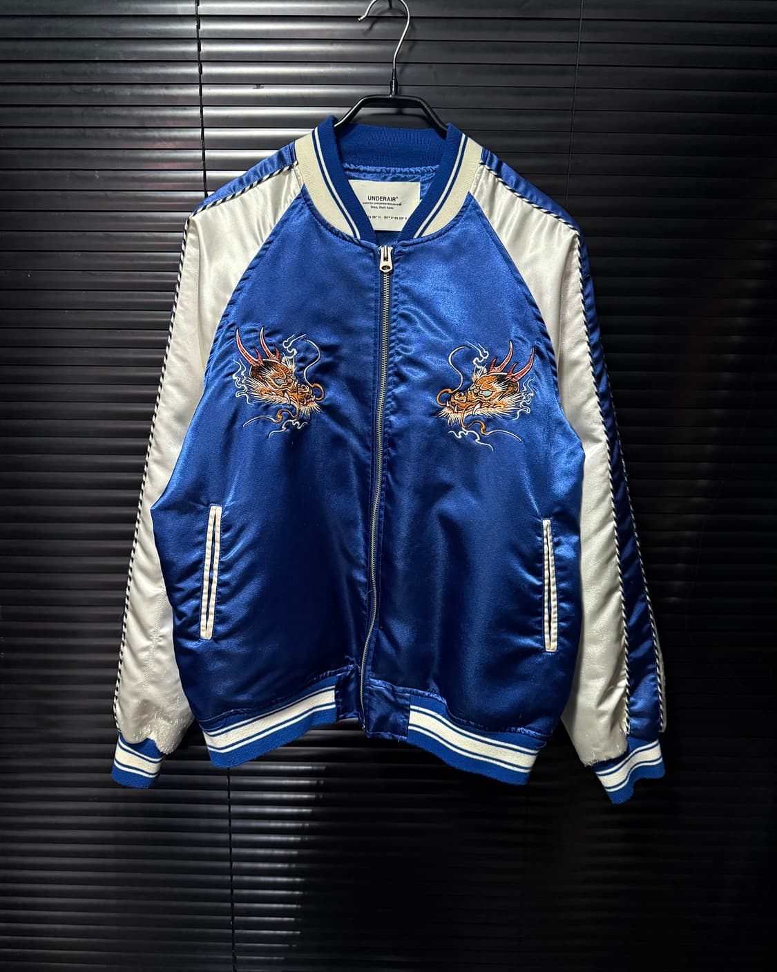 언더에어 블루 파랑 일본 재팬 용 드래곤 스카쟌 스카잔 점퍼 블루종 봄버 상품이미지1