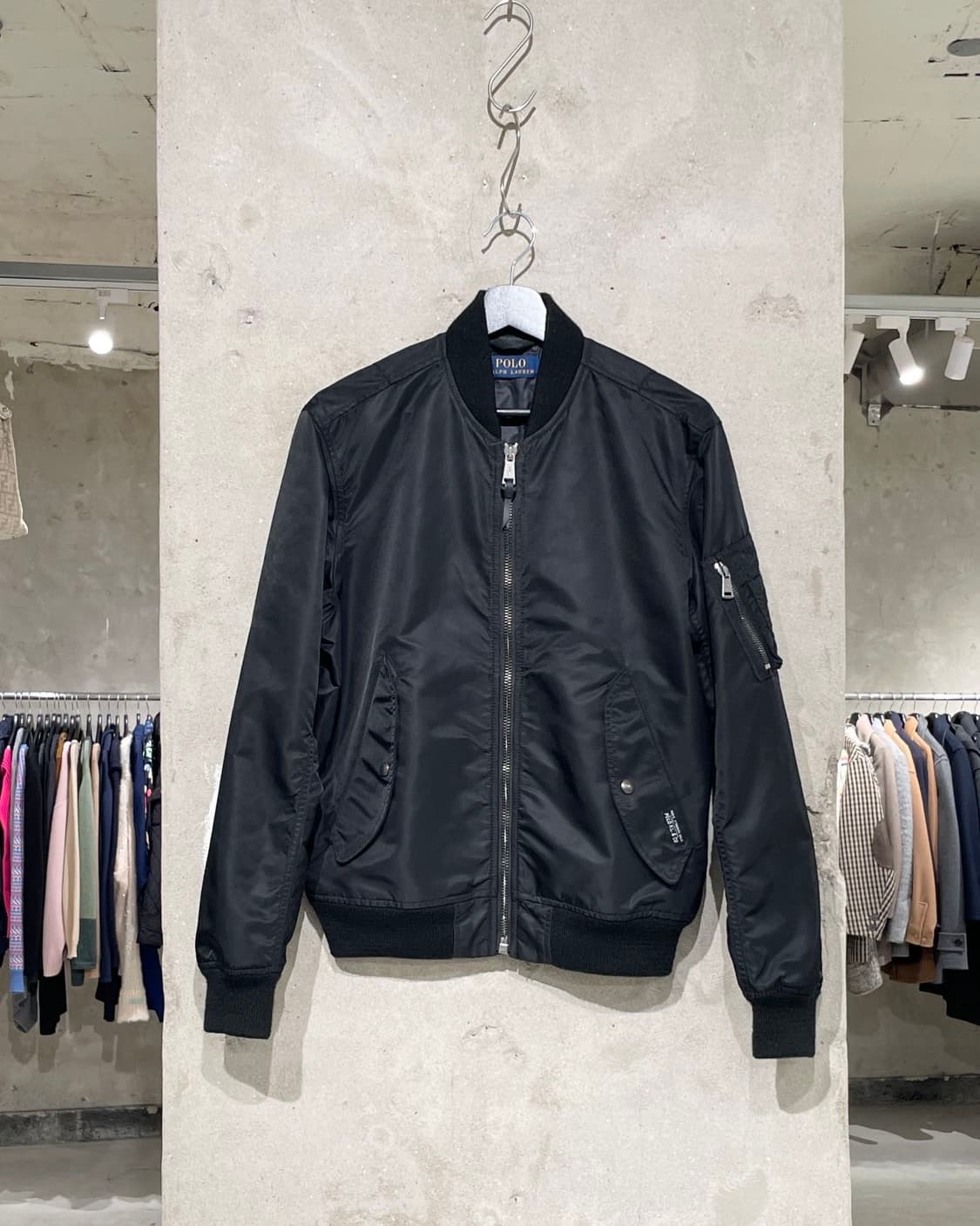 폴로 랄프로렌 블랙 ma-1 나일론 봄버 자켓 상품이미지1