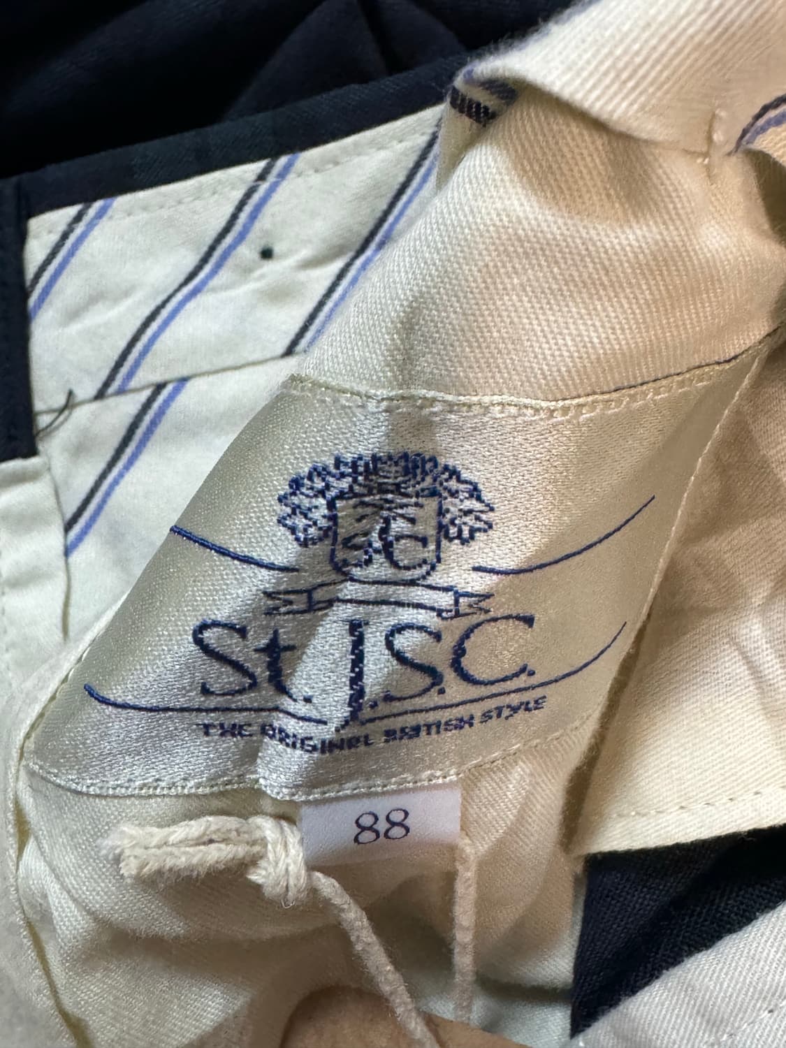 St.j.s.c 일본빈티지 영국스타일 타탄체크 와이드 슬랙스 면 팬츠 상품이미지5