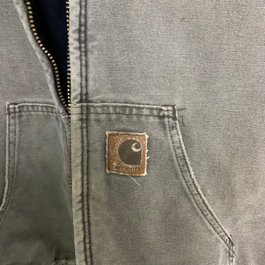 칼하트 데미지 후드 워크 자켓 빈티지 데님 그레이 XL 남녀공용 상품이미지6