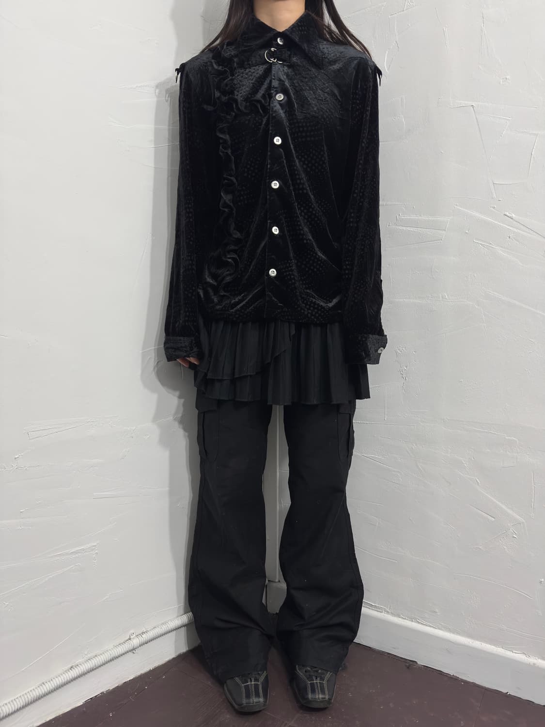 no future velvet frill shirt 상품이미지3