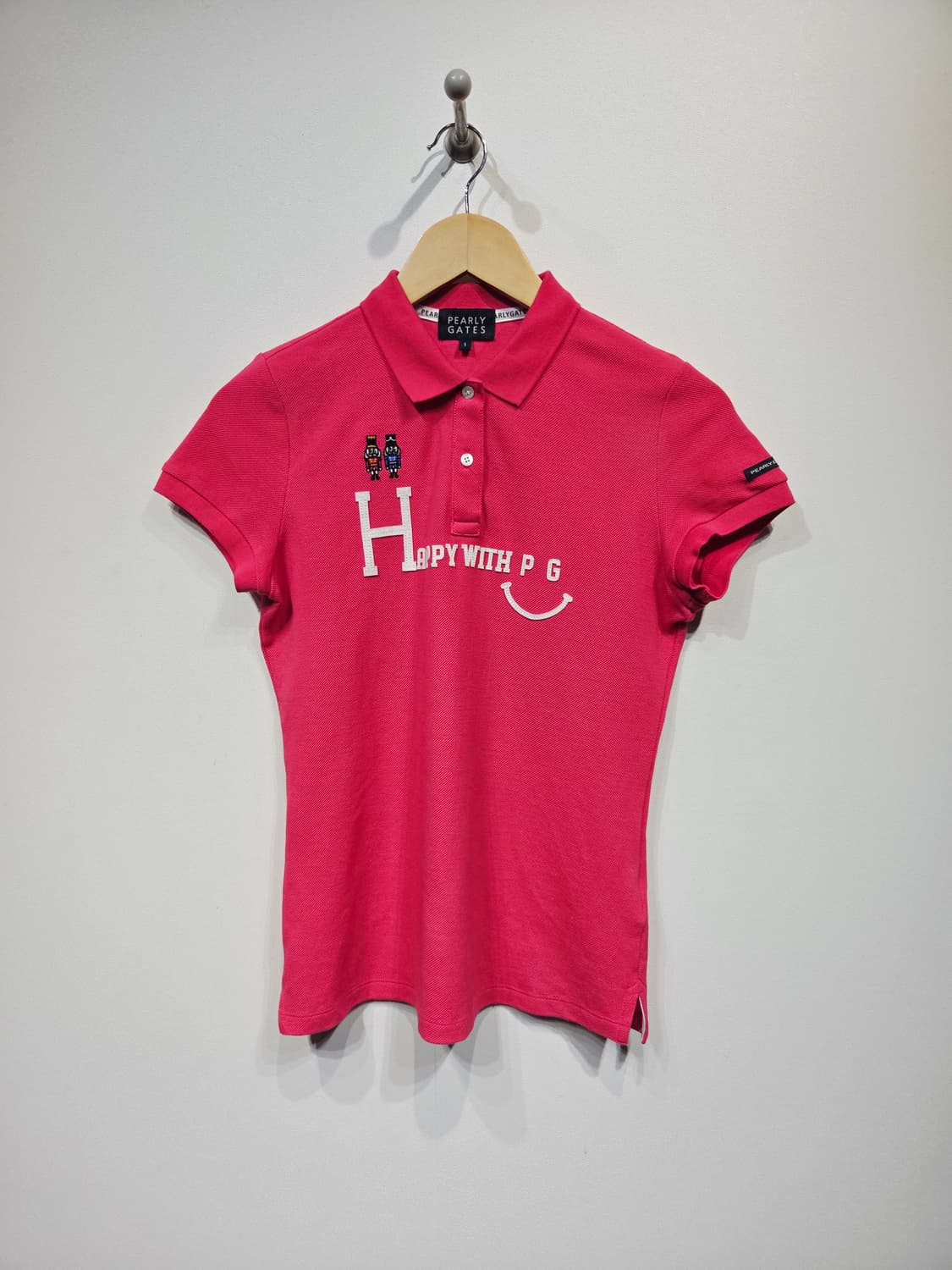 파리게이츠(PEARLY GATES) 해피스마일 핑크 반팔 카라 티셔츠 상품이미지2