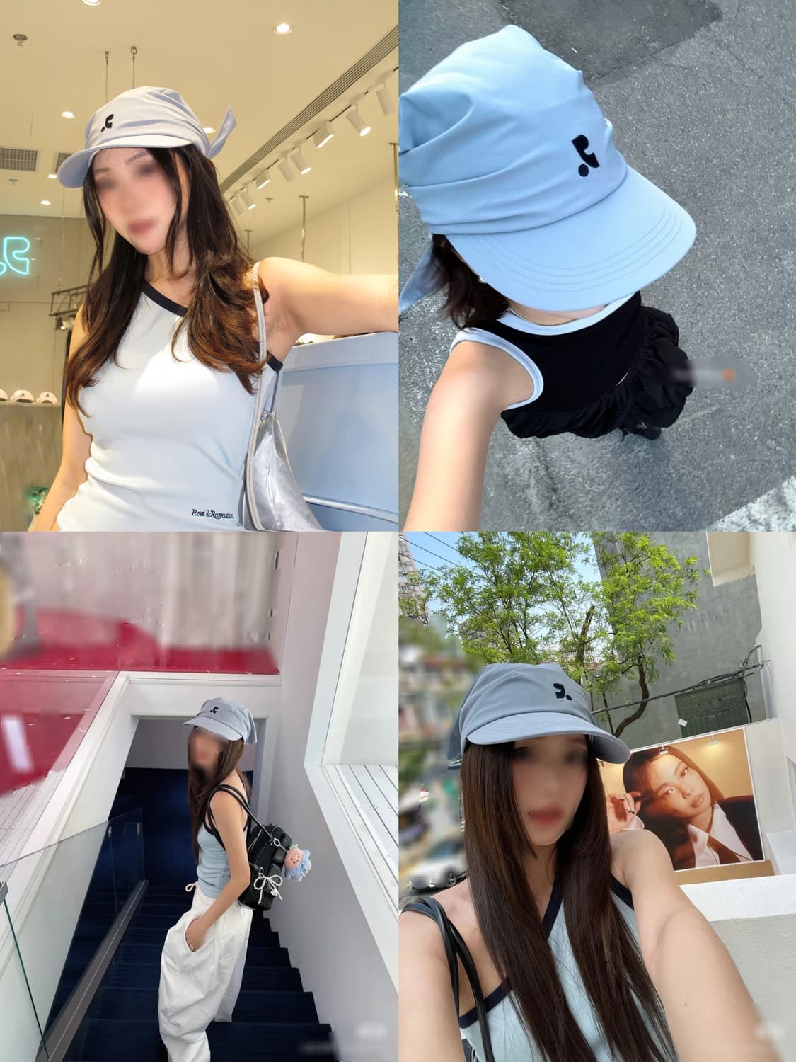 블루 귀요미 레스트앤레크레이션 스카프캡 볼캡 모자 상품이미지3