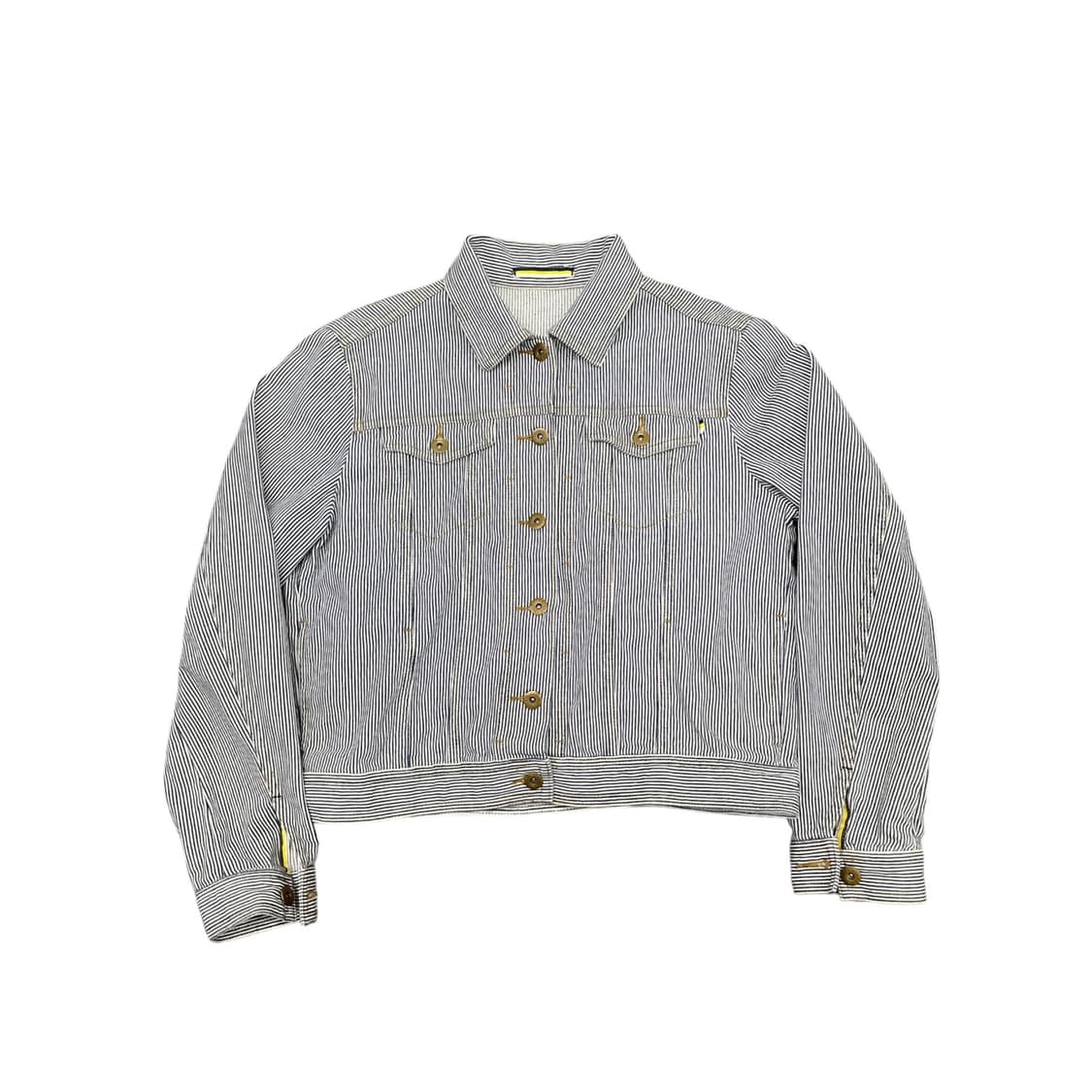 유니클로 일본판 스트라이프 크롭 트러커 자켓 상품이미지2