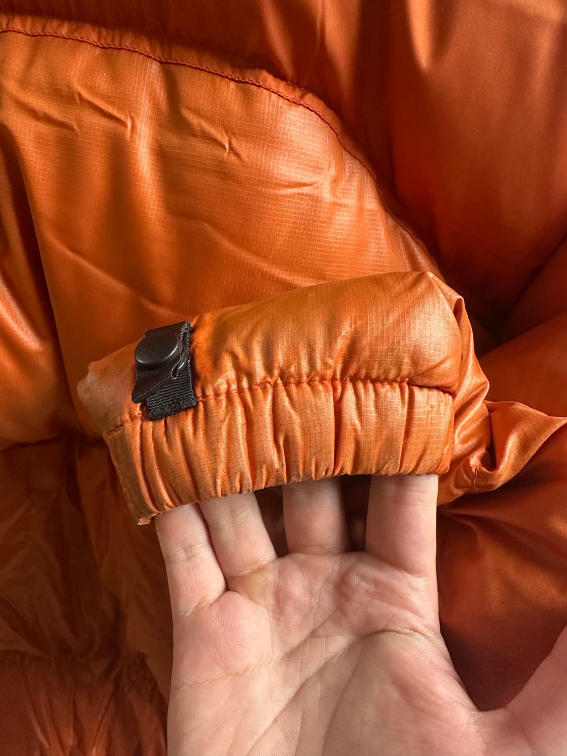 NORTHFACE 노스페이스 주황 오렌지 중앙 로고 눕시 패딩 상품이미지10