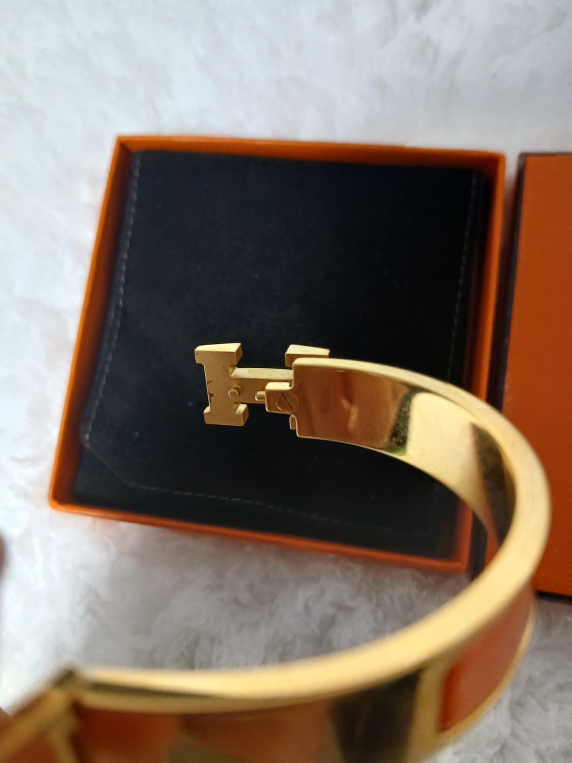 에르메스 클릭아슈 팔찌 PM 오렌지 금장 색상 상품이미지7