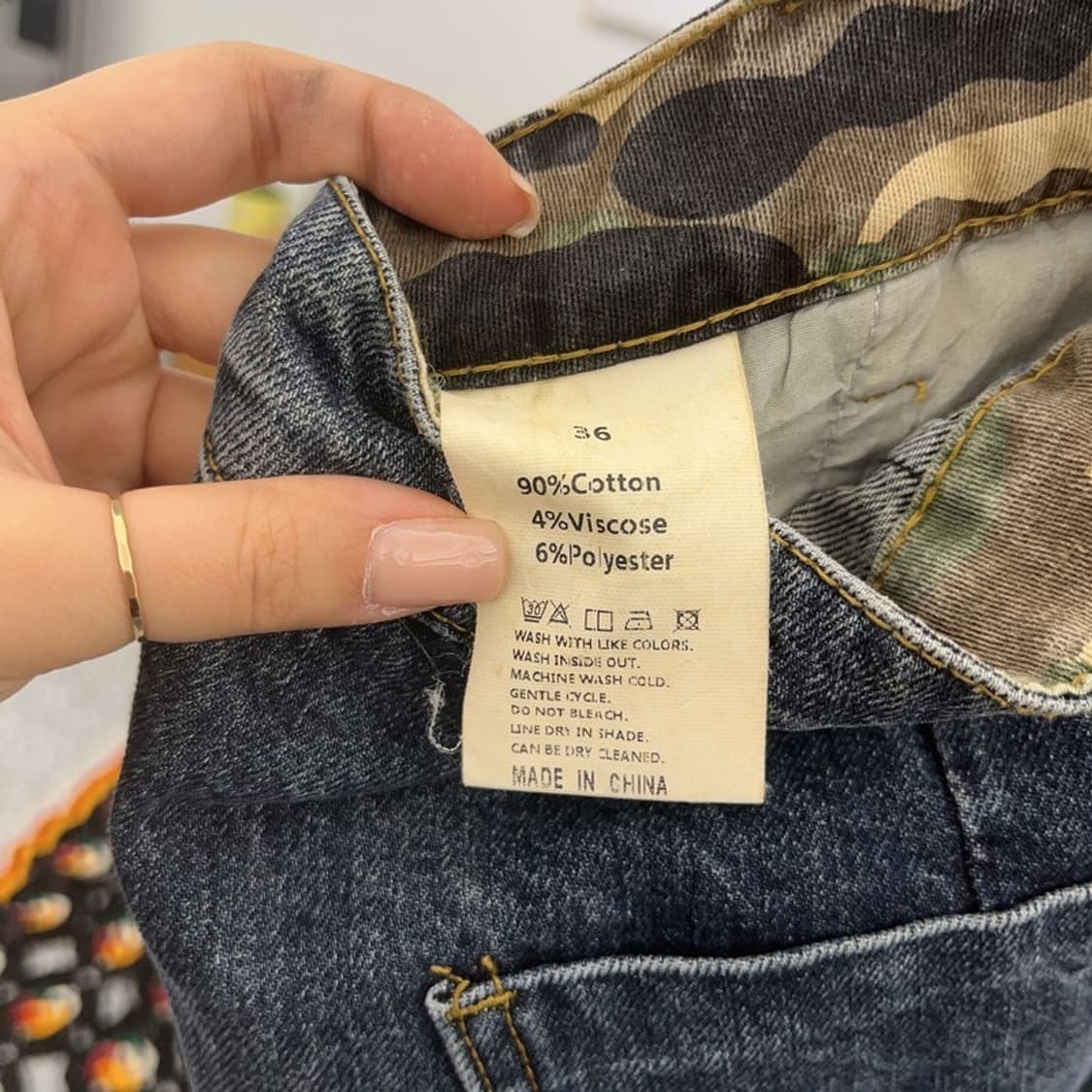 빈티지 카모 포인트 카고 데님 팬츠 36 C06468 상품이미지5