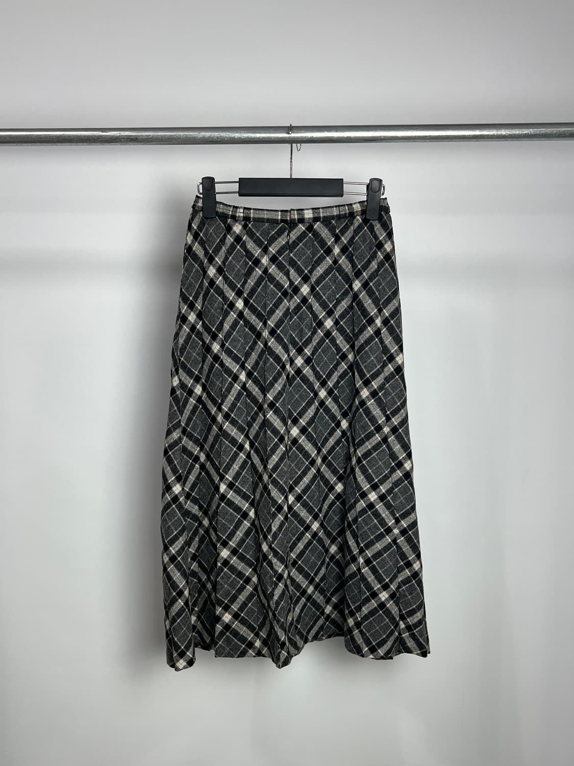 빈티지 울 혼방 체크 롱 스커트 상품이미지6