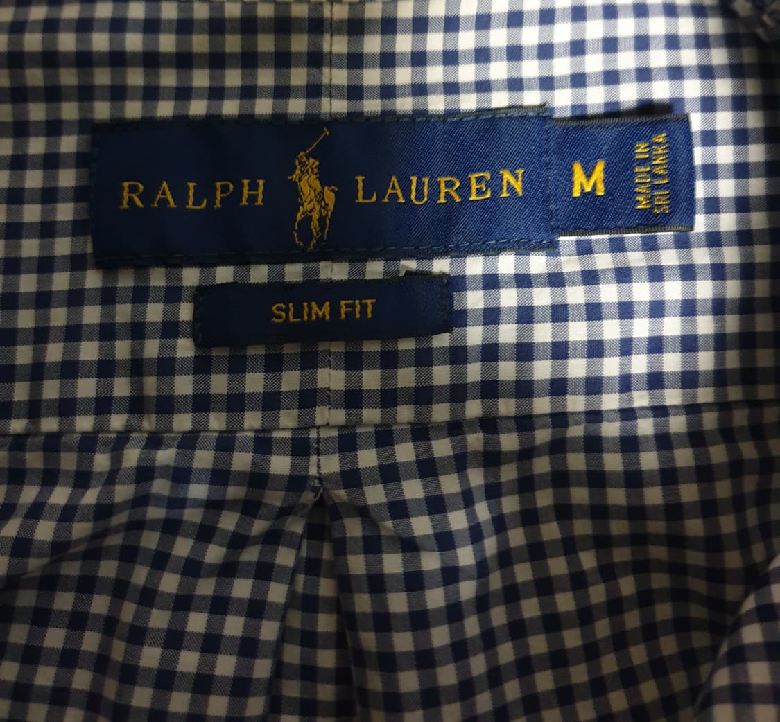 (해외판) 폴로랄프로렌 슬림핏 깅엄체크 셔츠 네이비 (M) 상품이미지2