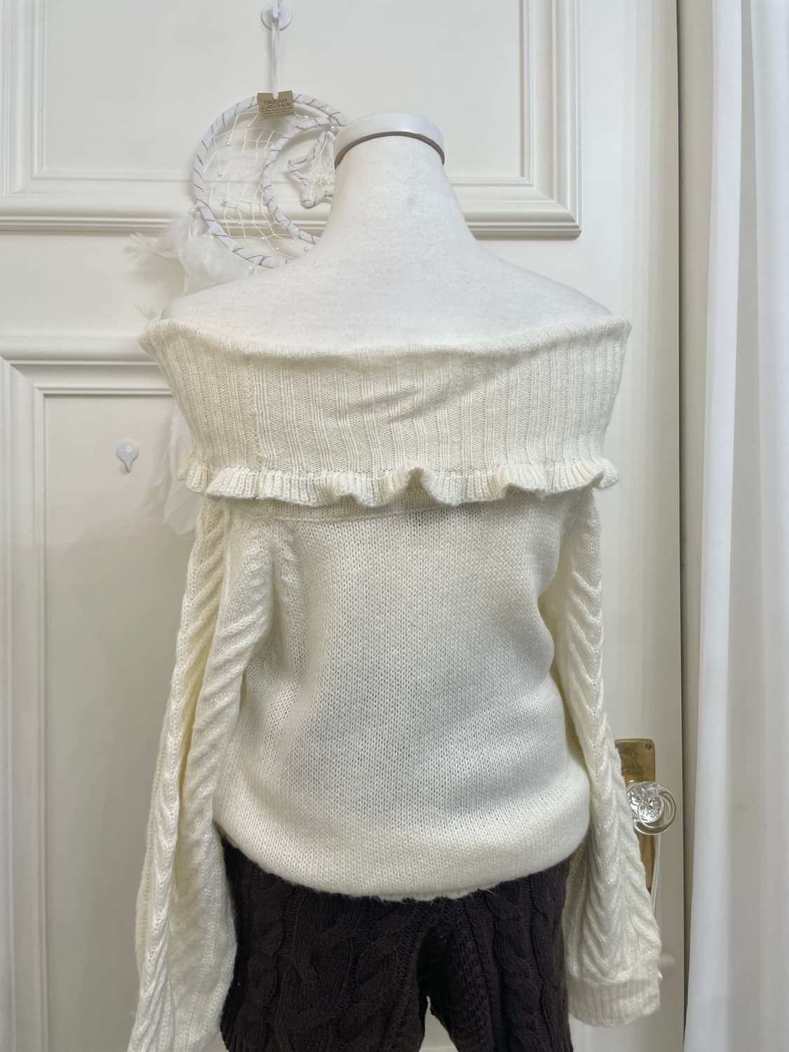 ANK ROUGE ivory lovely bow off-shoulder 상품이미지4