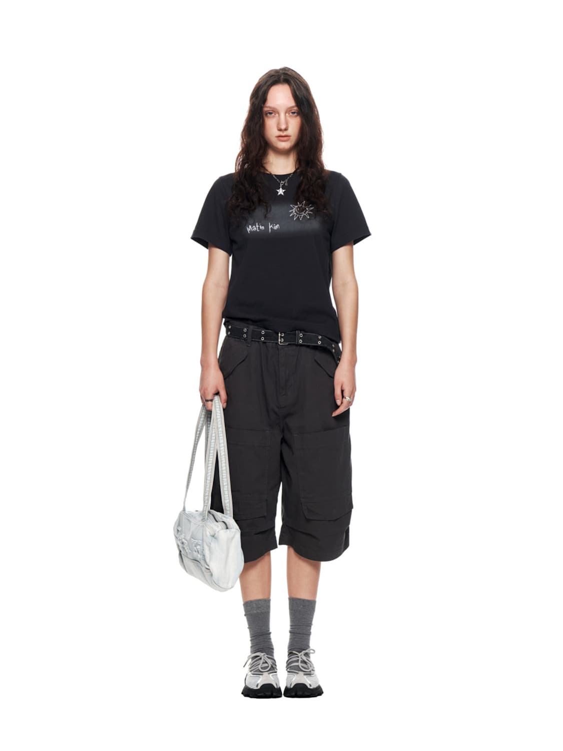 마뗑킴 프론트 포켓 버뮤다 팬츠 바지 차콜 S 상품이미지3