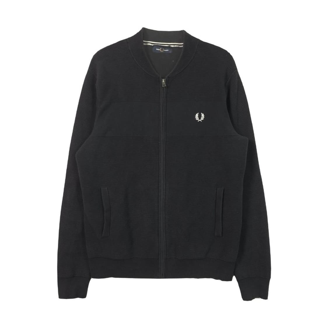 프레드페리 월계관 로고 블랙 니트 집업 가디건 L 상품이미지1