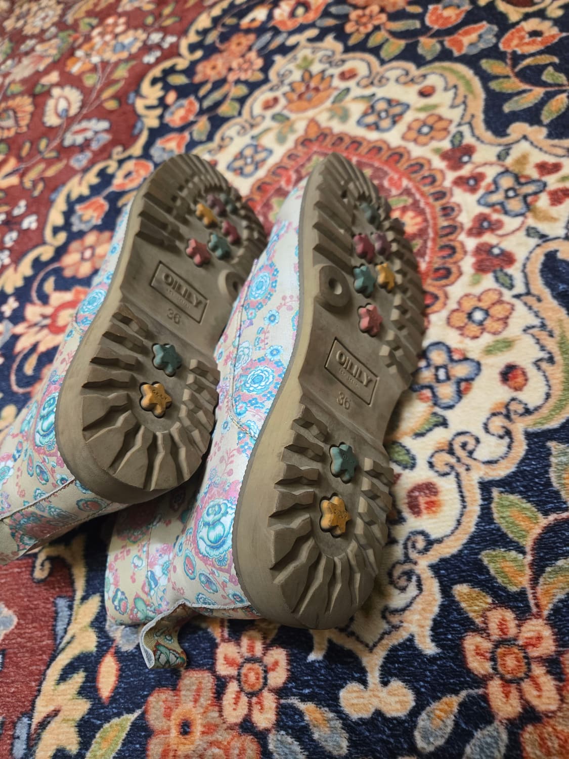 오일릴리(OILILY) 멀티 패턴 레더 워커 부츠 eu36/230-235 상품이미지5