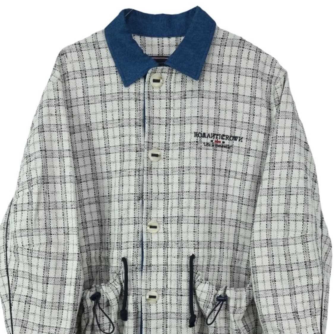 [로맨틱크라운] 오버핏 데님 카라 트위드 야상 코트 M18770 상품이미지4