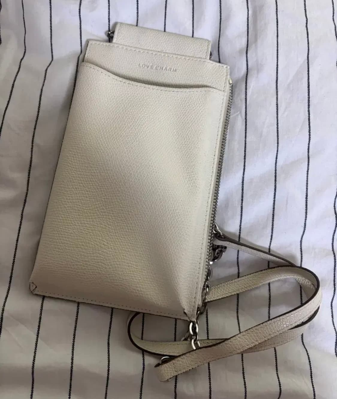 러브참 핸드폰 지갑 크로스 미니백 아이보리 상품이미지2