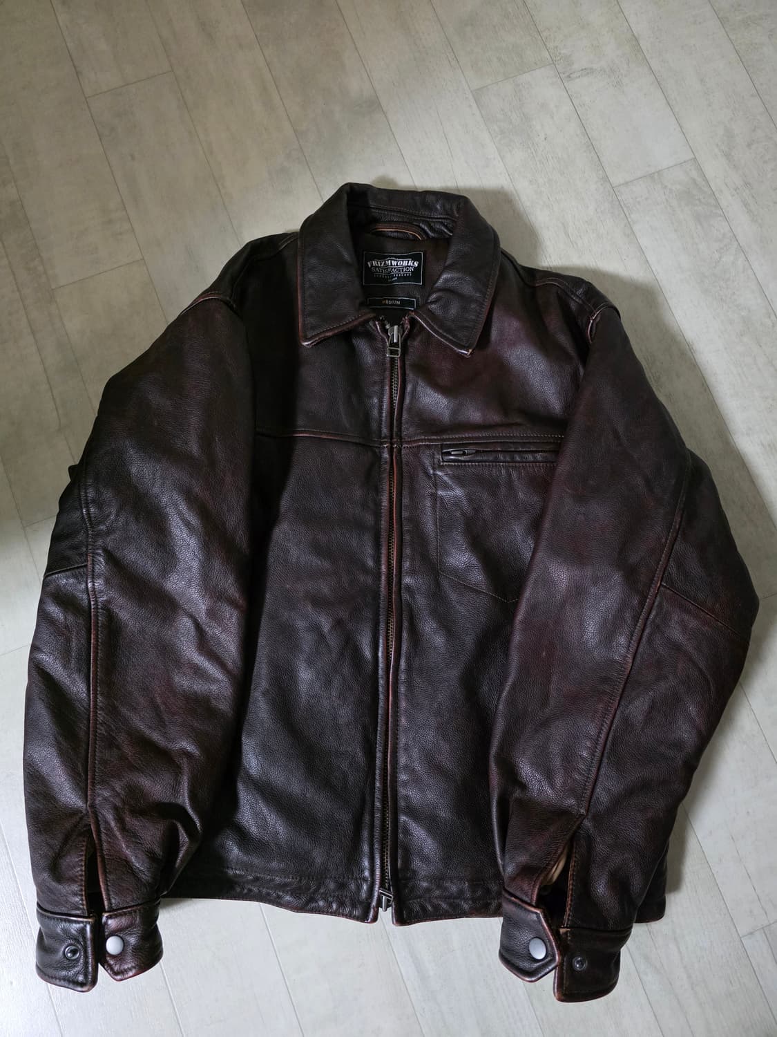 프리즘웍스 카우하이드 레더 자켓 M 상품이미지4