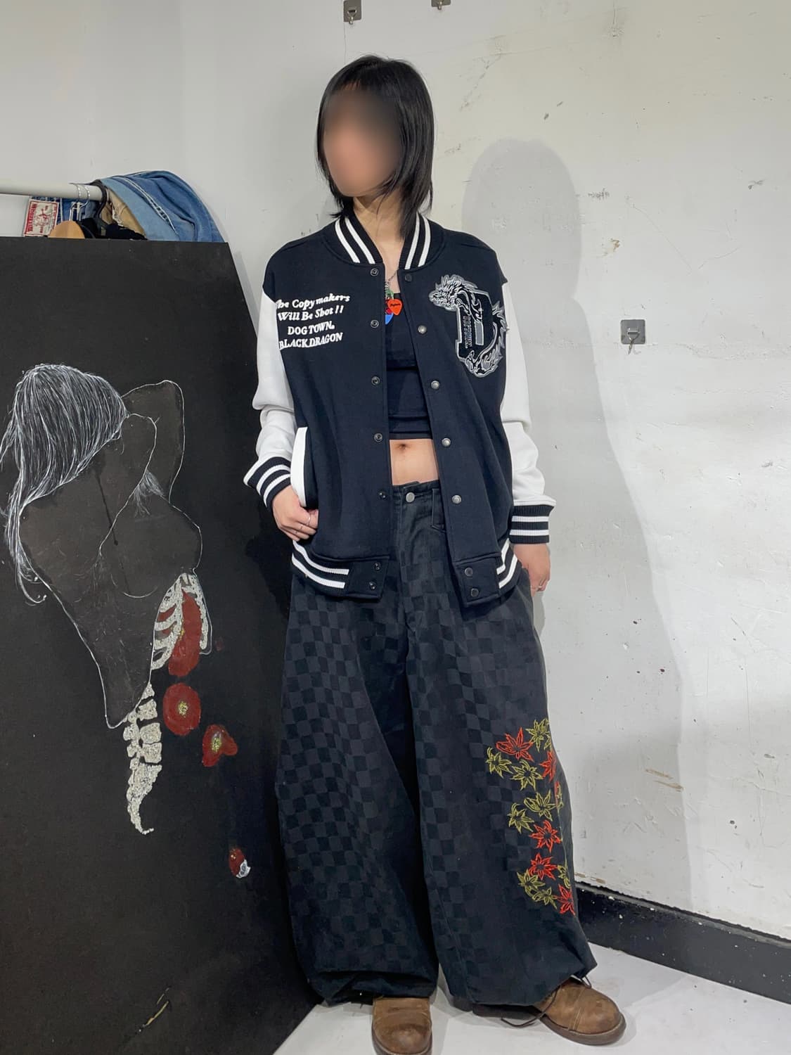 데드스탁 도그타운 블랙드래곤 오리엔탈 자수 바시티 자켓 F 상품이미지4