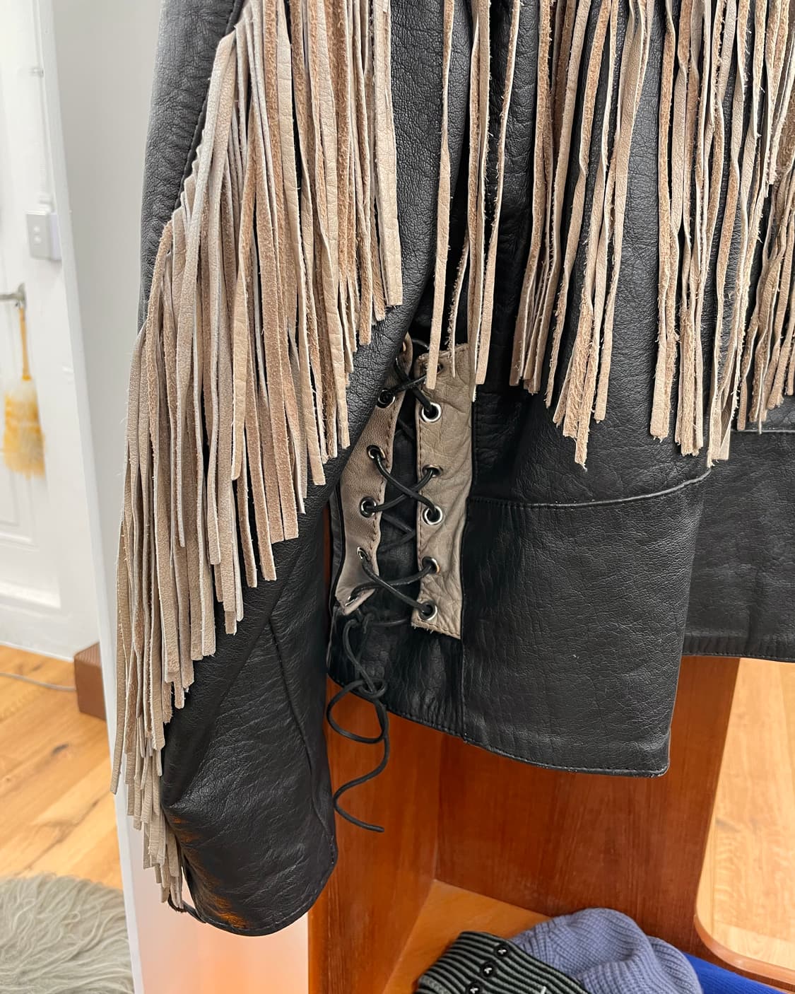 [46] 80s 레더 프린지 웨스턴 자켓 상품이미지5