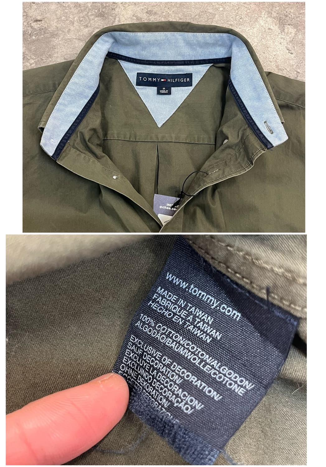 타미힐피거 포켓 셔츠 카키 M #csz2440 상품이미지3