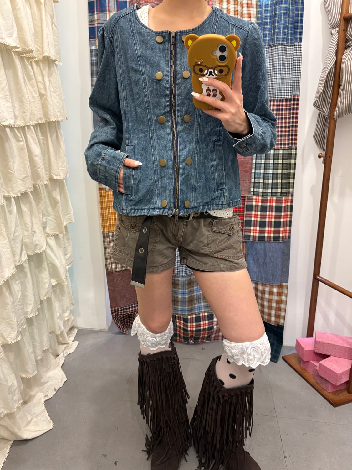 데님 더블 단추 투웨이 자켓 상품이미지3
