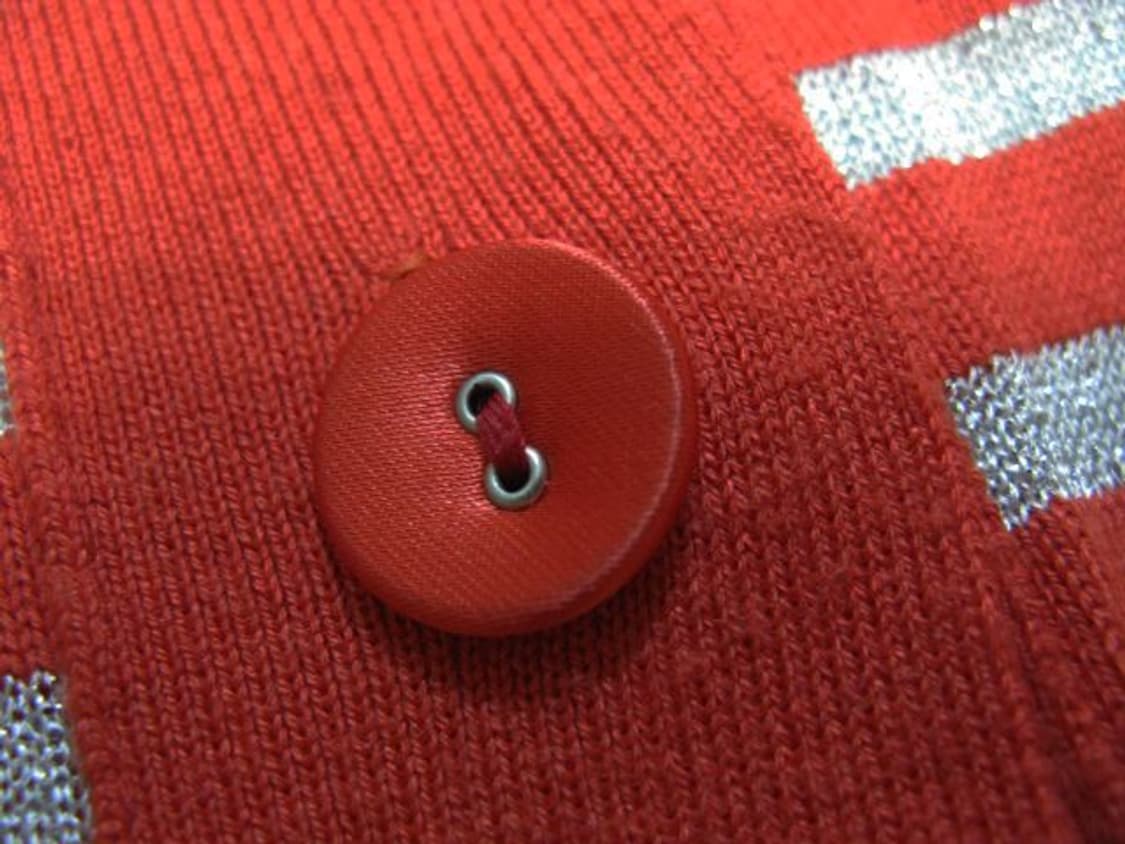 오렌지 배색 펄가디건 55 상품이미지3