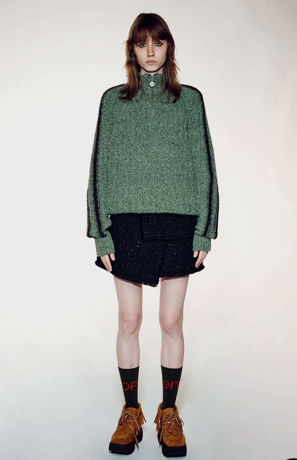 TWEED WRAP SKIRT (BLACK) 상품이미지3