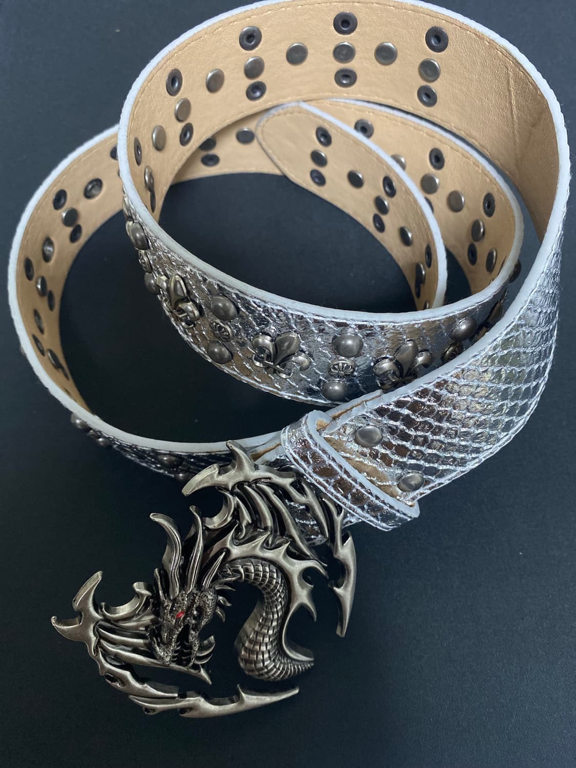 크롬무드 드래곤 버클 스터드 벨트 상품이미지4