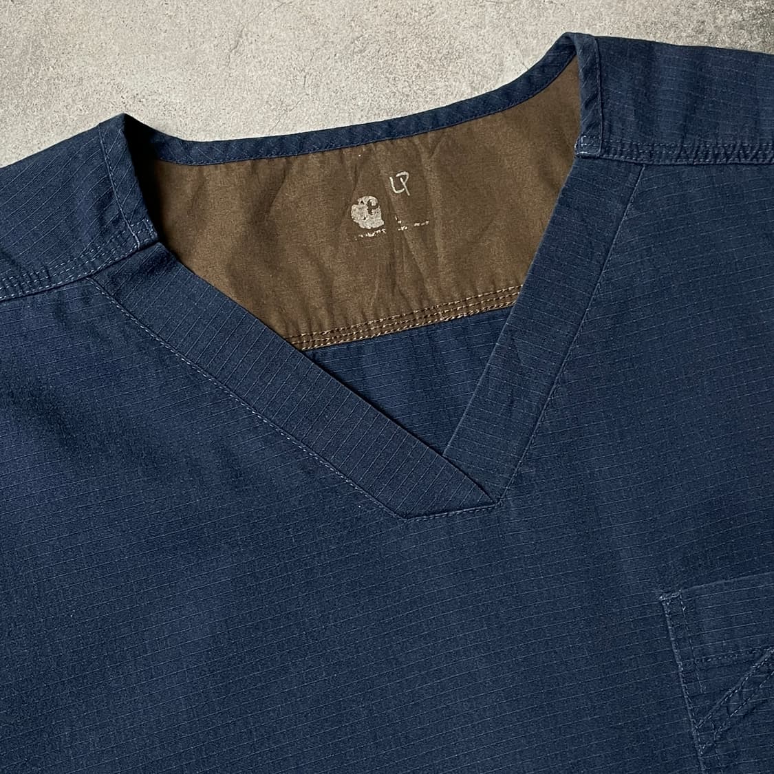 CARHARTT 칼하트 네이비 리프스탑 브이넥 워크반팔티셔츠 A01059 상품이미지2