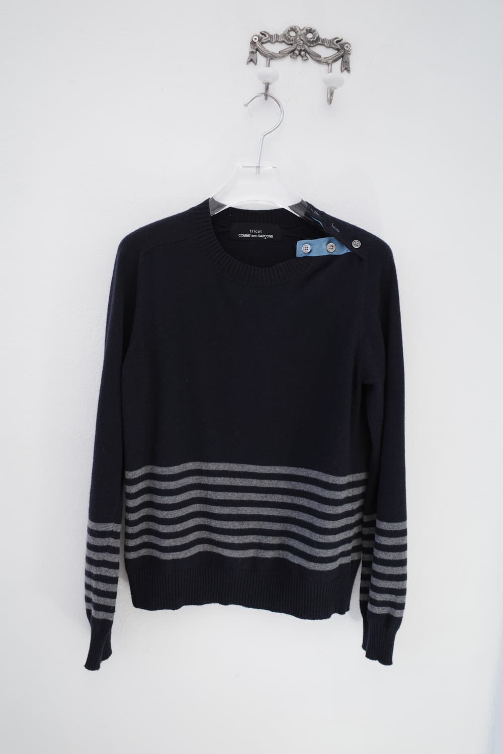 Side button stripe knit top 상품이미지6