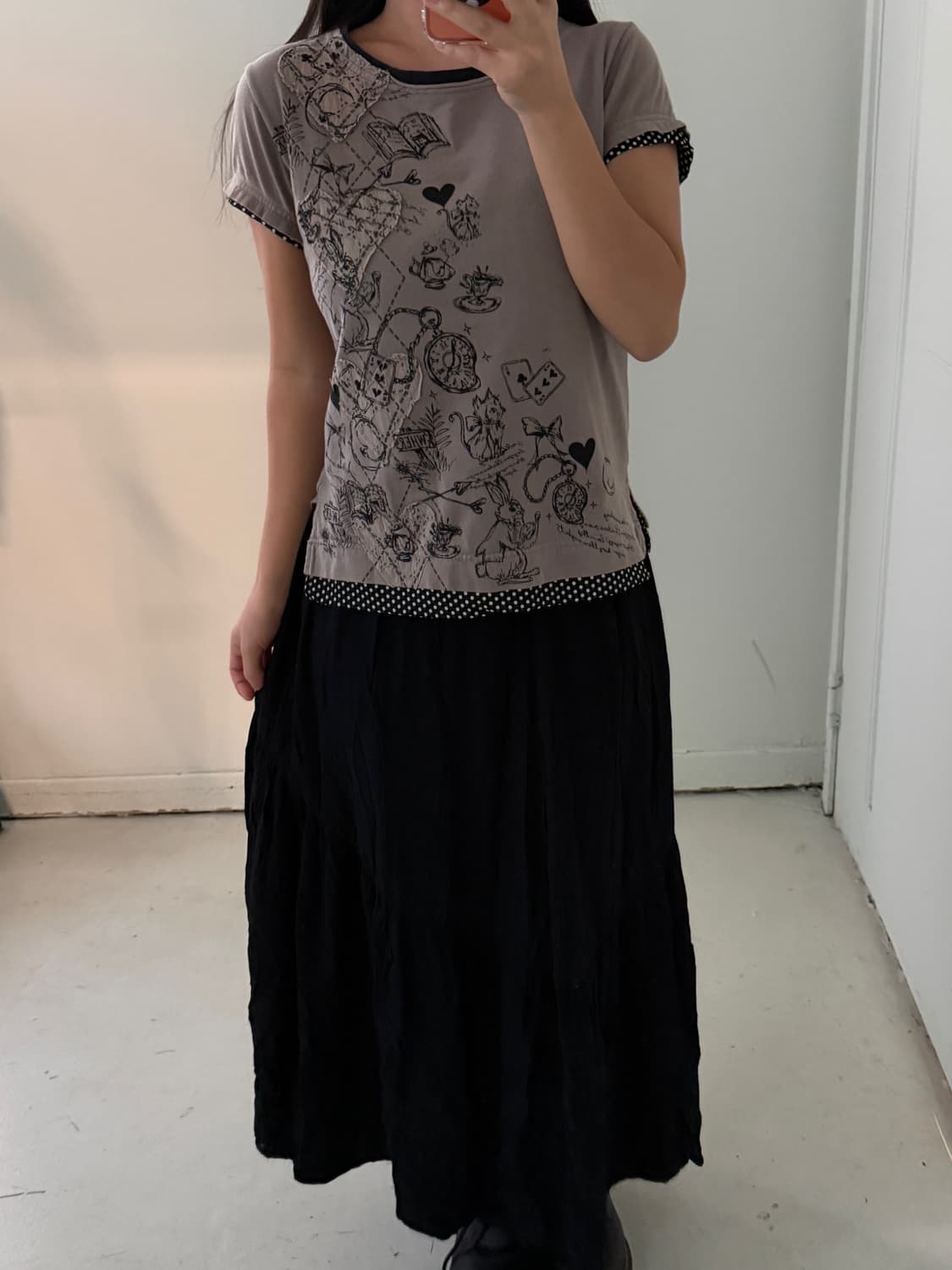 일본빈티지 scolar 하트 도트 반팔티 상품이미지2