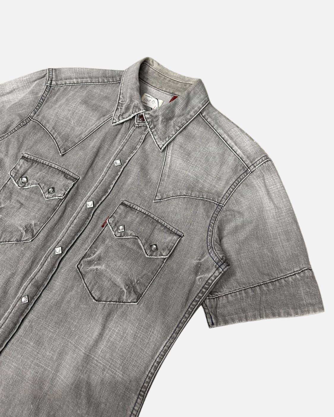 grey denim western shirt 상품이미지3