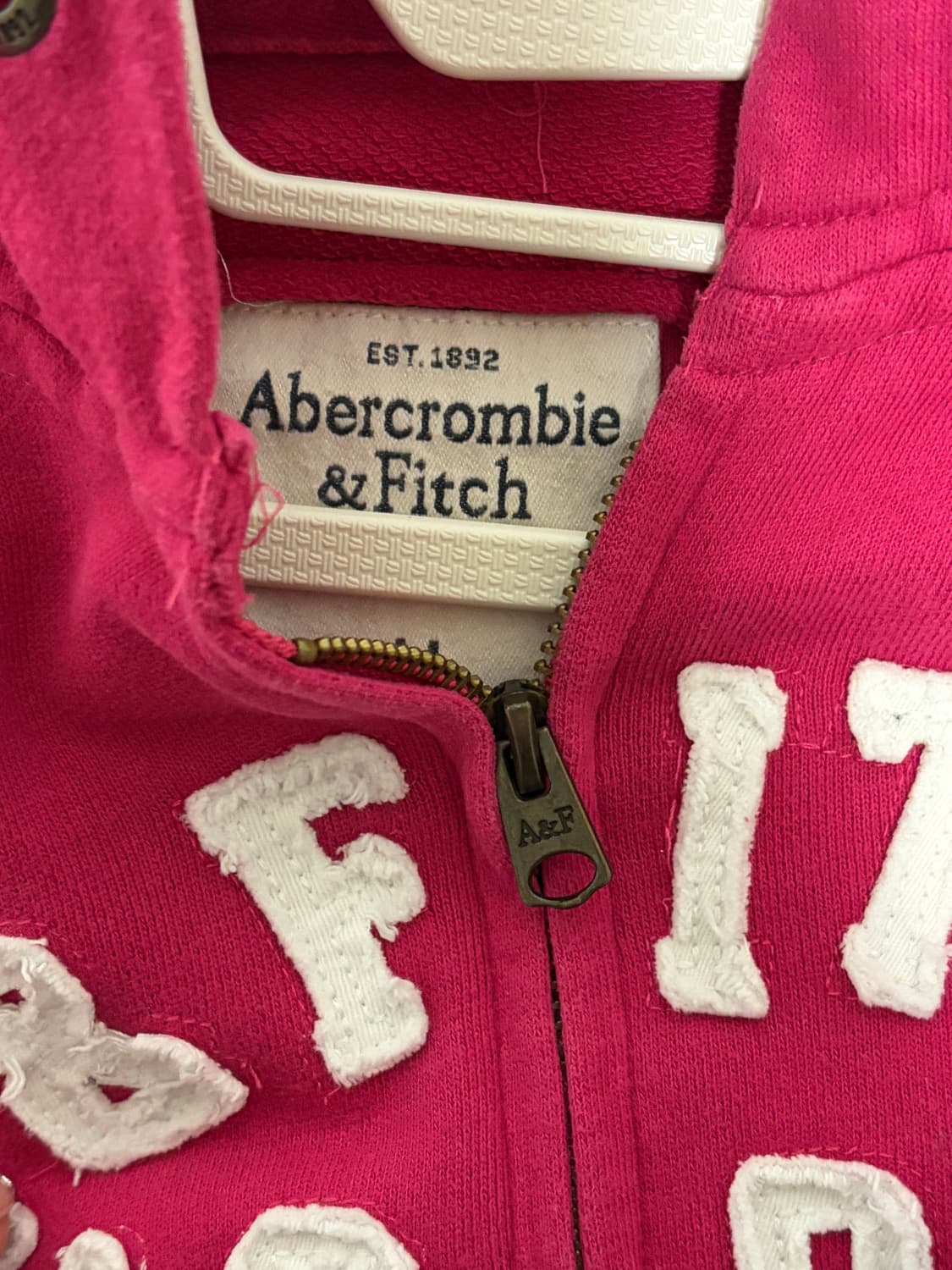 아베크롬비 핑크 후드집업 M 사이즈 상품이미지2