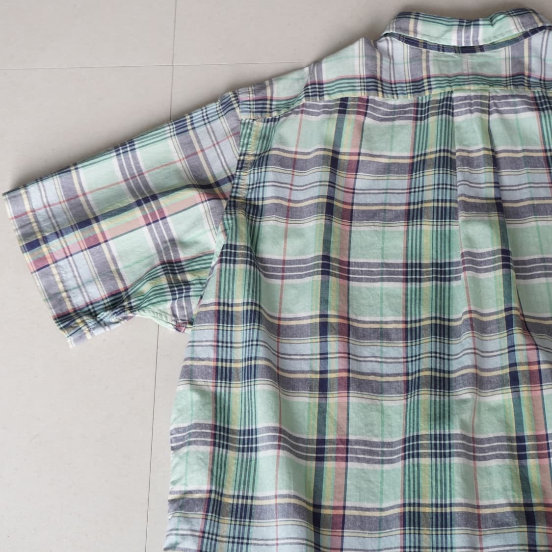 90s 폴로 랄프로렌 클래식핏 체크 반팔 셔츠 (XL) 상품이미지7